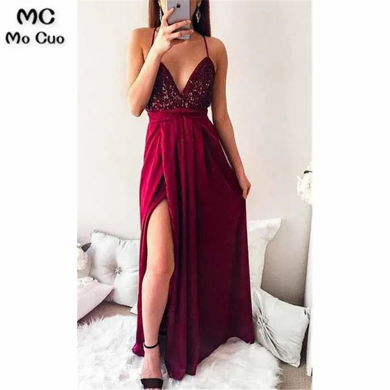 Sexy A-line Long Prom Dress with Beading School Dance Dress Fashion Winter Formal Dress