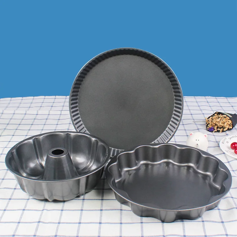 

3pcs/set Carbon Steel Cake Baking Pan Tray 12inch Chrysanthemum Flower Shape Pumpkin Pie Hollow Cake Cookie Pizza Mold for Oven