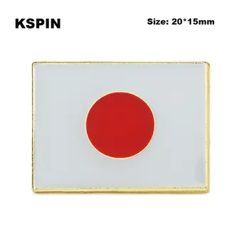

Japan National Square Shape Flag Metal Pin Badges Kawaii Pins and Brooches Przypinki in Brooches 100pcs/lot