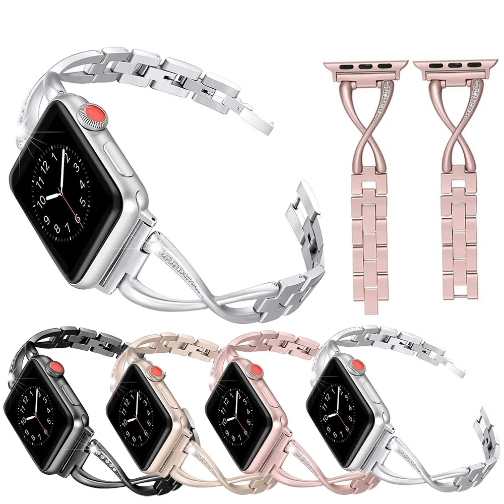 

Essidi For Apple Watch Series 1 2 3 4 5 6 SE Women Men Bracelet Strap Loop 38 40 42 44MM Metal Wrist Band Correa For Apple Watch