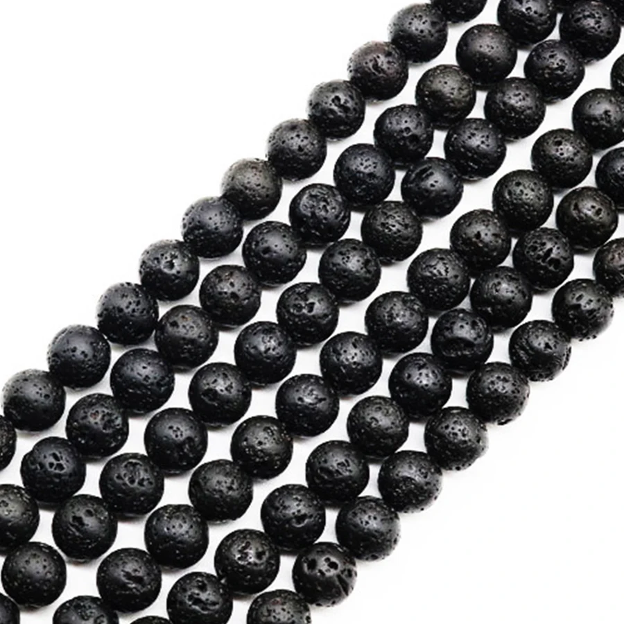 DIY Black Volcanic Lava Beads for Jewelry Making Lava Stone Beads Round