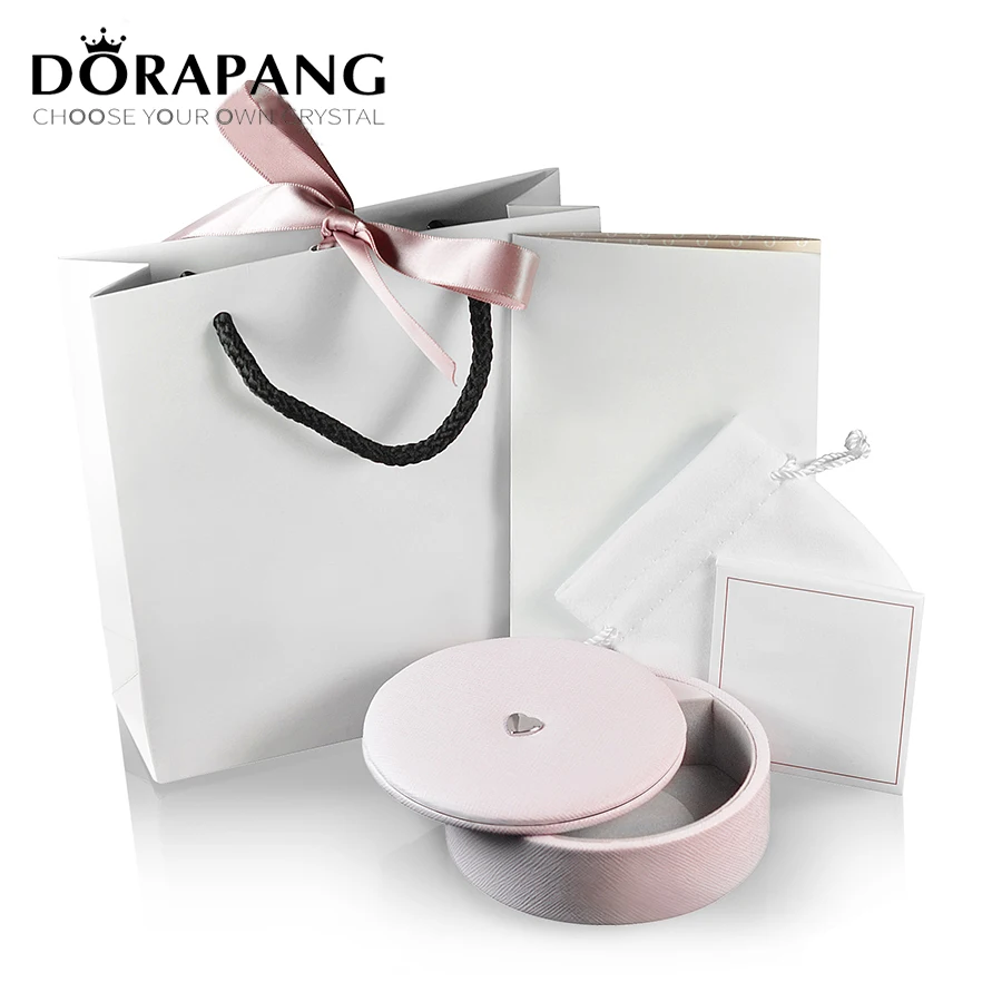 

NEW 100% Brand New 1:1 Genuine Charm Pink Love Round jewelry Rotary Protection Box Original Bracelet Necklace Gift Box Set