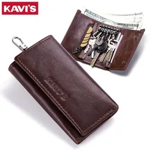 KAVIS Genuine Leather Housekeeper font b Key b font font b Wallet b font Man Ring