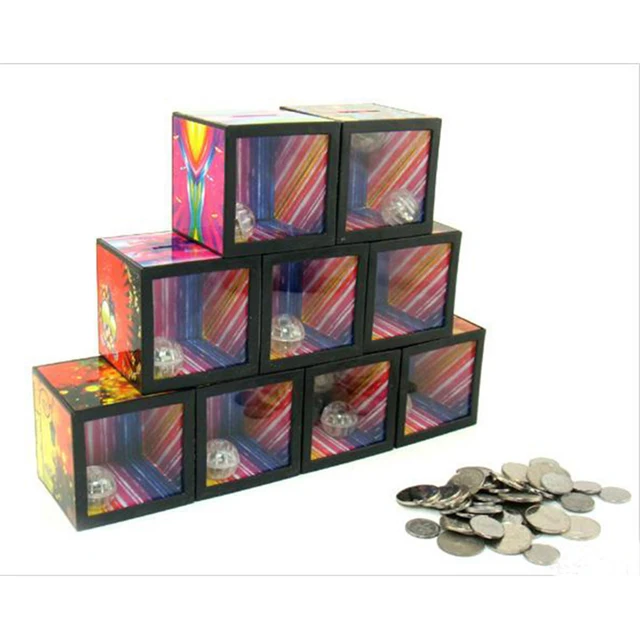 Decorations Funny Gadgets Flash Light Up Magic Box Piggy Decorations Funny Gadgets Flash Light Up Magic Box Piggy Bank Close Trick Money