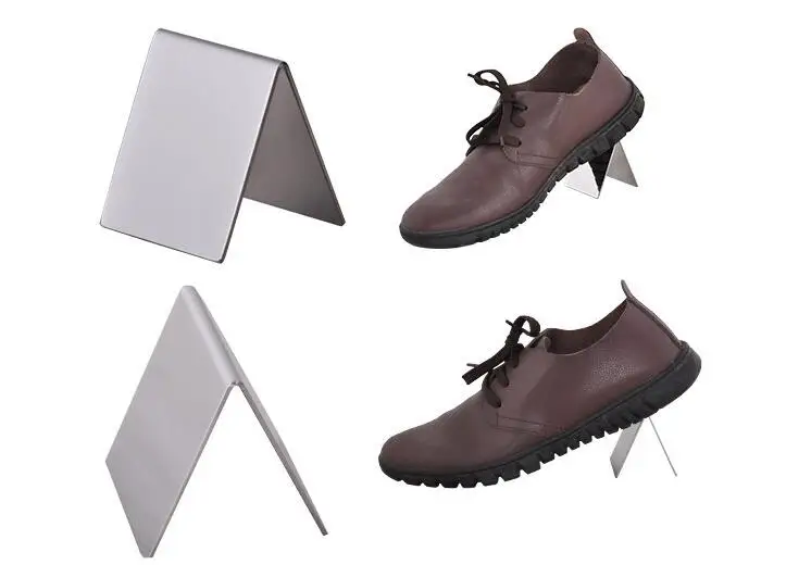 10pcs V type Mirror Stainless Steel Shoe Display Holder Shelf Desk
