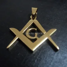 Новая мужская масонская эмблема ожерелье кулон из нержавеющей стали ювелирные изделия золото