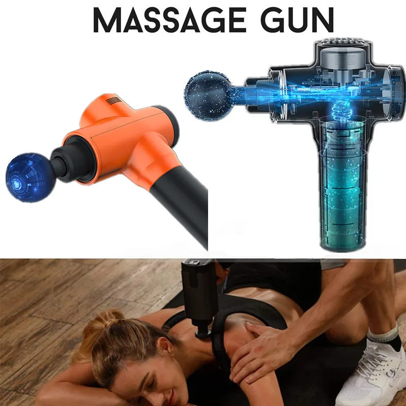 

2400 mAh Portable Electronic Therapy Muscle Massage Gun High Frequency Vibration foot Massage Relaxation Pain Relief Massager