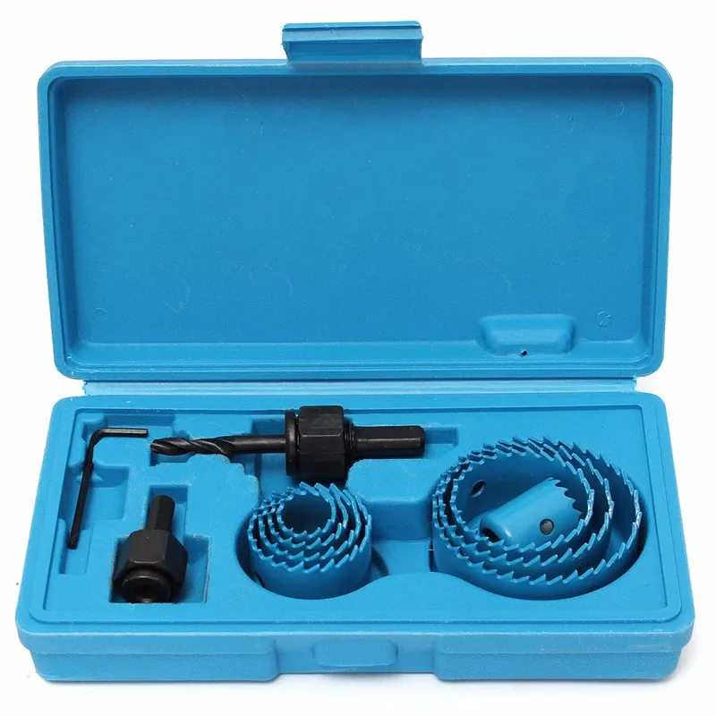 

Big Promotion 11 Pcs Hole Saw Cutting Set Kit 3/4" -2 1/2" Drill Bit Set For Wood Metal Cutter Circular Round Case Drill Bits