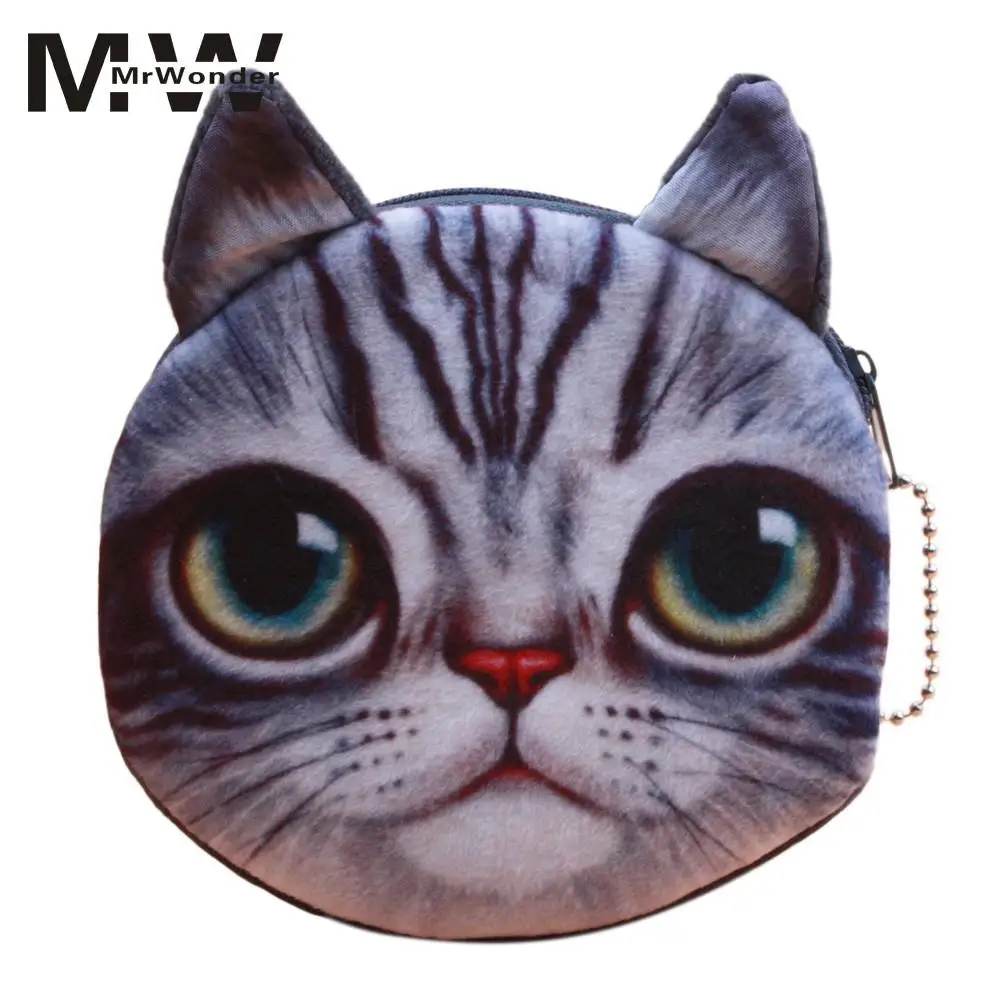 MISSKY мужские женские 3D принт реалистичные Cate Key кошельки мини портативный милый
