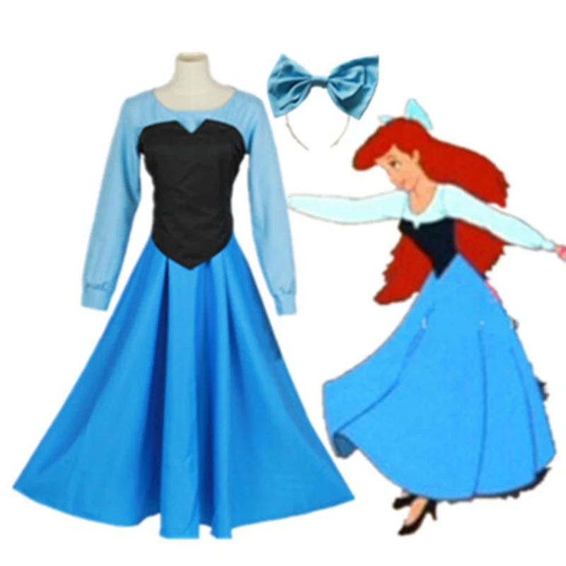

The Little Mermaid Ariel Mermaid Princess Beauty Uniform Cloth Dress Halloween Cosplay Costume for woman girl party dress