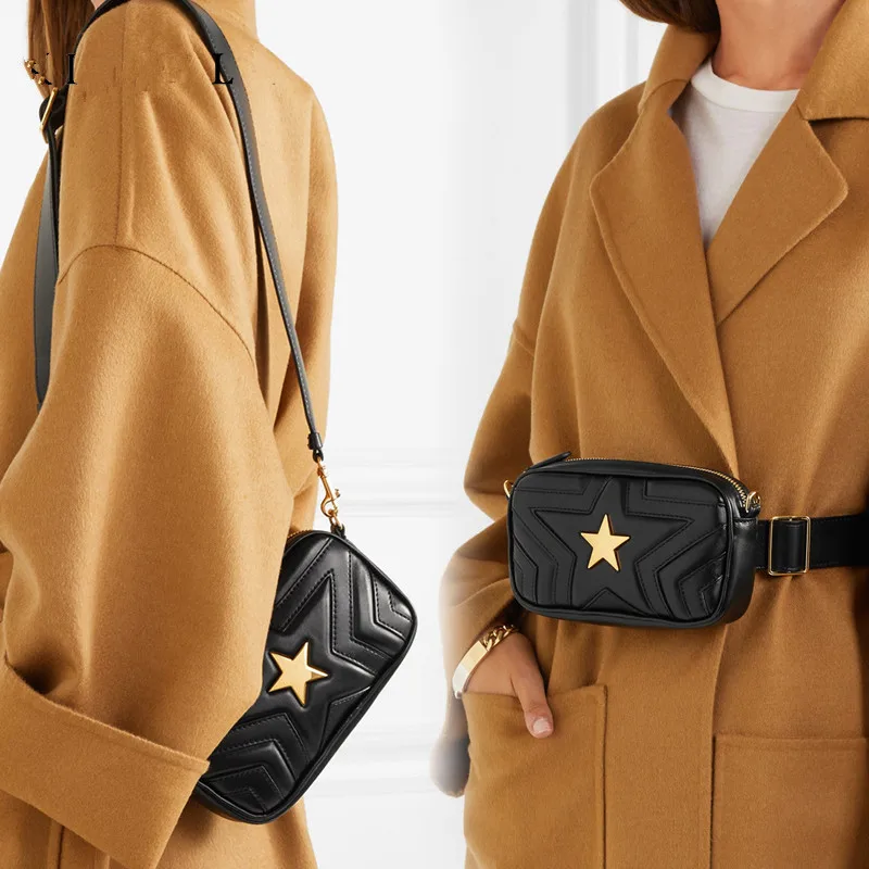 

Fanny Pack belt bag waist bag women brand quilted leather small purse 2019 new hight quality thread clutch black drop shipping