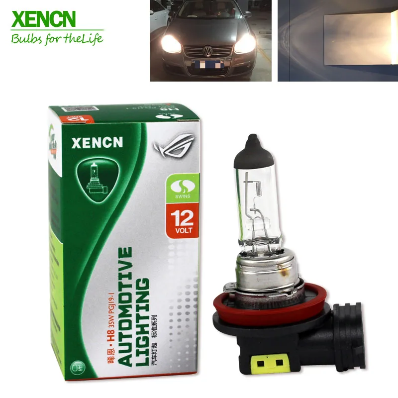 

XENCN H8 12V 35W 3200K PGJ19-1 Emark Clear Series Standard Halogen UV Quartz Fog Lamp Auto Bulbs Long Lifetime Free shipping2pcs