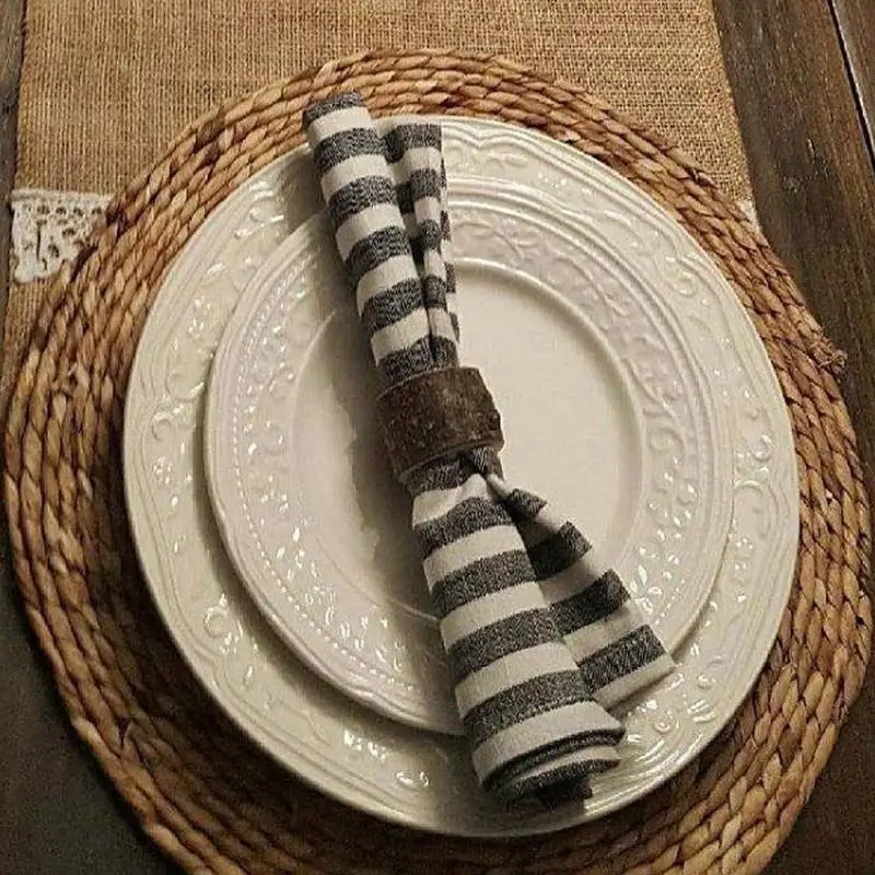 Rustic Wooden Napkin Ring Wedding Party Napkin Holder Table Decoration Gift in Napkin Rings