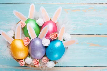 

Eggs Rabbit Ears Background Photography Photo Studio Background Princess Backdrop E190127A60
