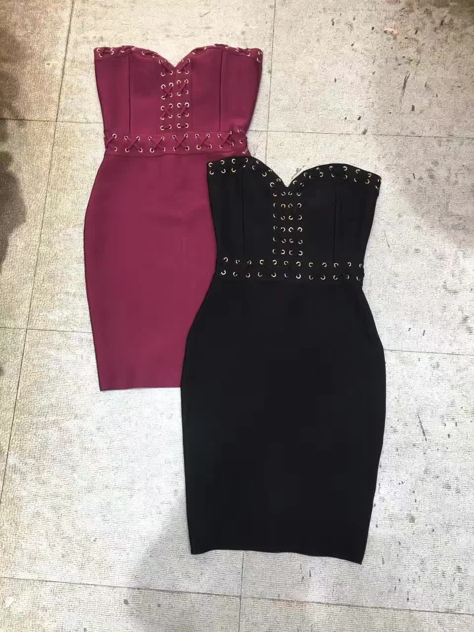 

New High Quality Women Bandage Dresses Purple Black Strapless Celebrity Sexy Cocktail Party New Year Dress Dropship