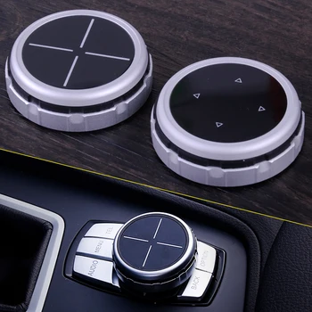

beler Silver Replacement Bigger Multimedia Knob Cover IDRIVE Button Fit for BMW F10 F20 F30