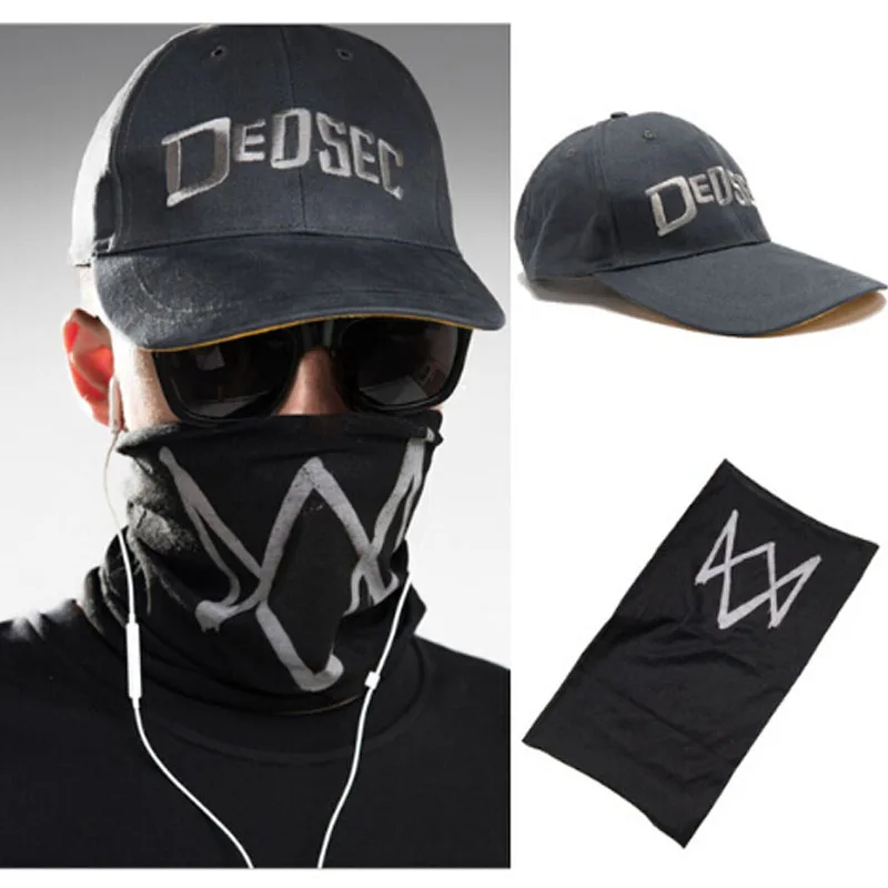 

Unisex Black Face Mask Game Watch Dogs 2 WD2 Marcus Holloway Cosplay Dedsec Hat Cap Party Halloween Costumes Ball