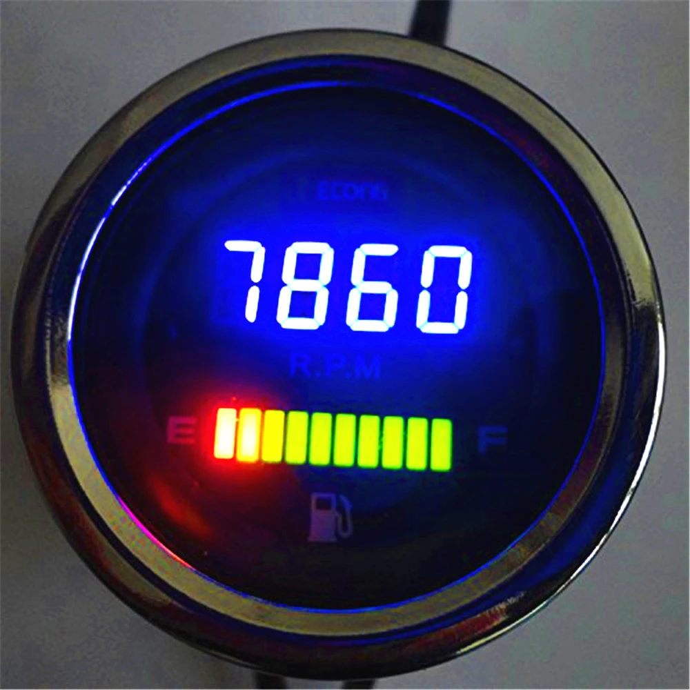 1 pcs LED motorcycle Speedometer Rotate Tachometer Fuel Oil Gauge For Three cylinder Carin