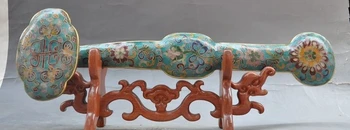 

16" Chinese Dynasty Palace bronze Cloisonne enamel Decorative Ruyi lucky statue