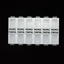 1 шт. 12 решеток акриловый прозрачный/белый пустой ящик для хранения ногтей Стразы Бусины Жемчужные камни для нейл-арта чехол аксессуар CH338