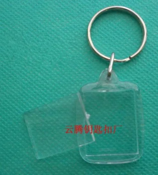 

Free shipping 300pcs Mini Rectangle Shaped DIY Acrylic Blank Picture Frame Keychains Transparent Blank Insert Photo Keychains