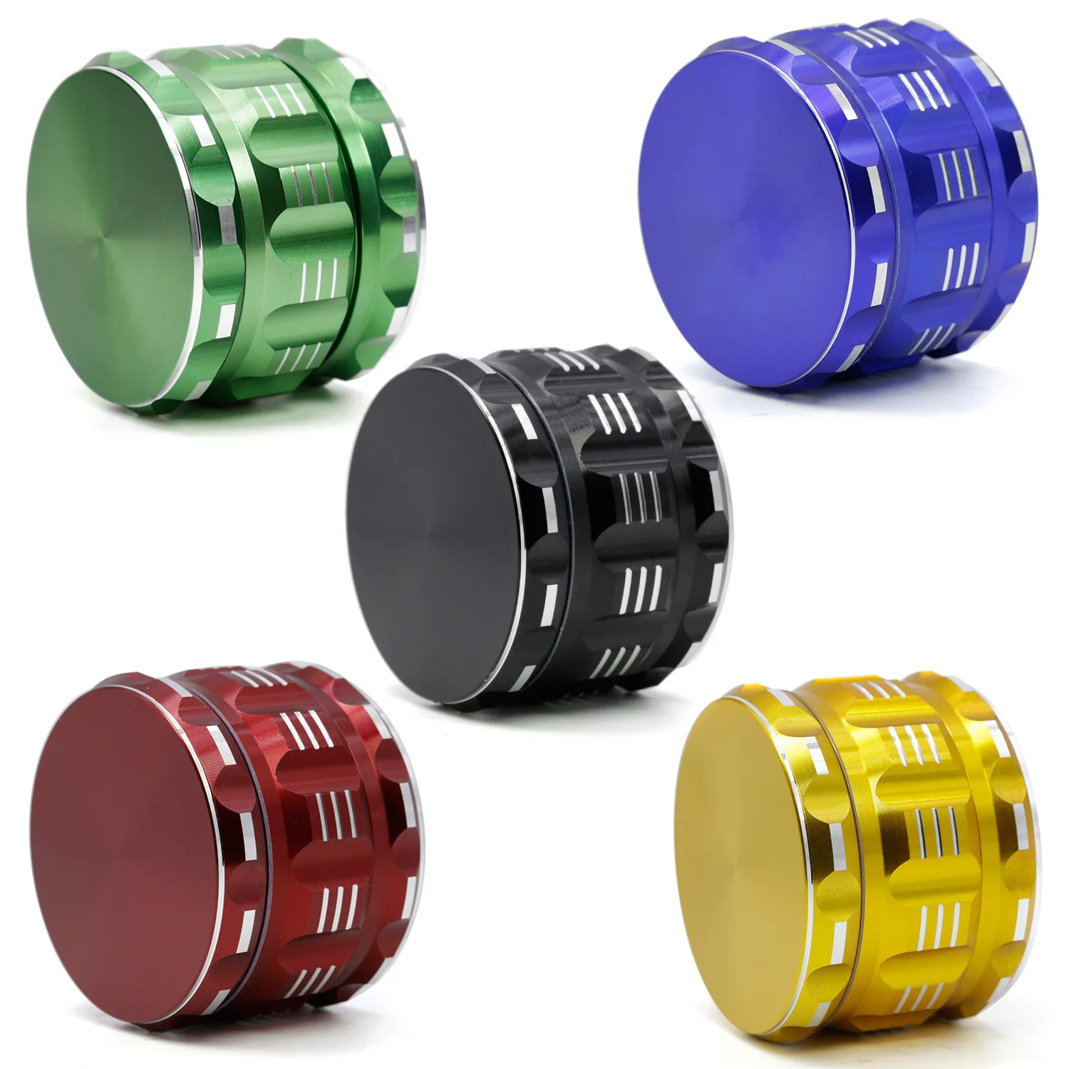 

High Quality 4Parts 63mm Aluminum Alloy Spice Mill Tobacco Herb Grinder Weed Smoker Hand Muller for Hookah Shisha Water Pipe