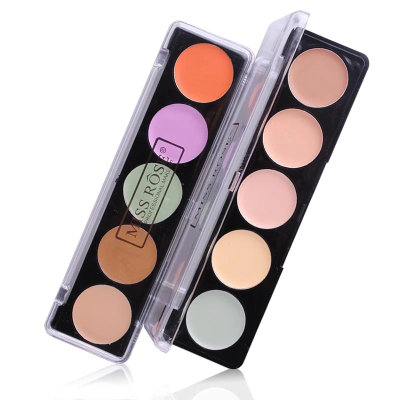 

Miss Rose 5 Colors Natural Whitening Base Cream Face Concealer Waterproof Lasting Brighten Foundation Palette Makeup