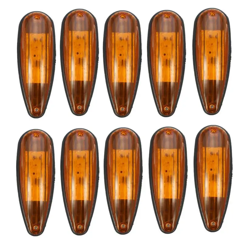 

10Pcs 6Inch LED Clearence Lamp Side Marker Lights for 12V 24V Truck Bus Trailer Red Yellow Indicator Lamp
