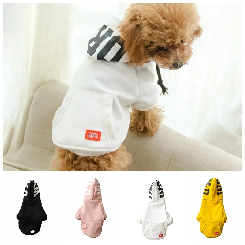 

Pet Dog Hoodies Coat Soft Cotton Dog Clothing 4 Colors Small Large Sizes Dog Jacket Sweatshirt Dog Hooded Sweater Pink Black