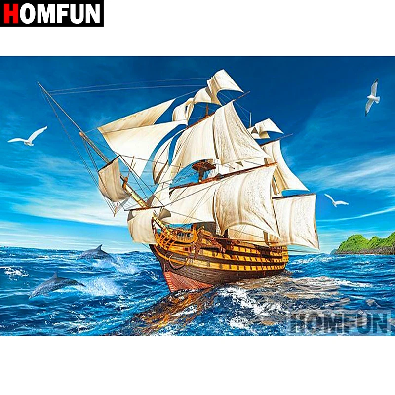 Алмазная 5D картина HOMFUN сделай сам полноразмерная/круглая вышивка крестиком