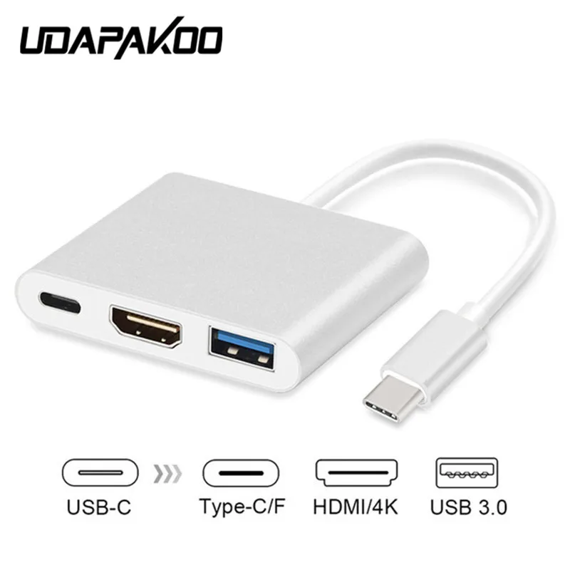 Type C к HDMI USB 3,0 зарядный конвертер USB-C 3,1 цифровой AV многопортовый адаптер для нового MacBook Air Pro Mac samsung S10 S9 S8