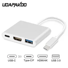 Type C к HDMI USB 3,0 зарядный конвертер USB-C 3,1 цифровой AV многопортовый адаптер для нового MacBook Air Pro Mac samsung S10 S9 S8