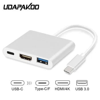

Type C To HDMI USB 3.0 Charging Converter USB-C 3.1 Digital AV Multiport Adapter For New MacBook Air Pro Mac Samsung S10 S9 S8