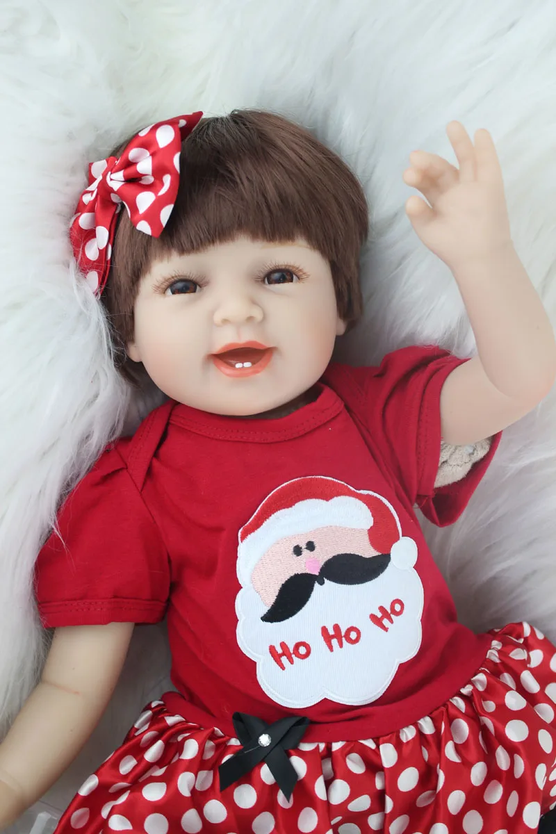 

55cm Silicone Reborn Smile Baby Girl Doll Toys Like Real 22inch Princess Newborn Babies Dolls Child Play House Bedtime Toy
