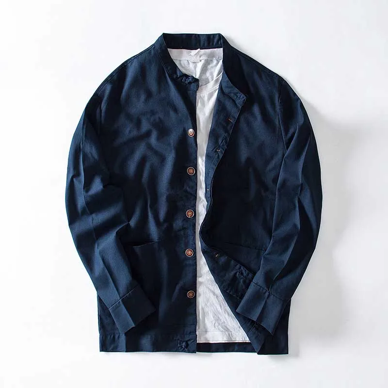 

Spring Summer Fashion Linen Jacket Chinese Retro Single Breasted Men Casual Coat Cardigan OUTWEAR Vintage Male Clothing