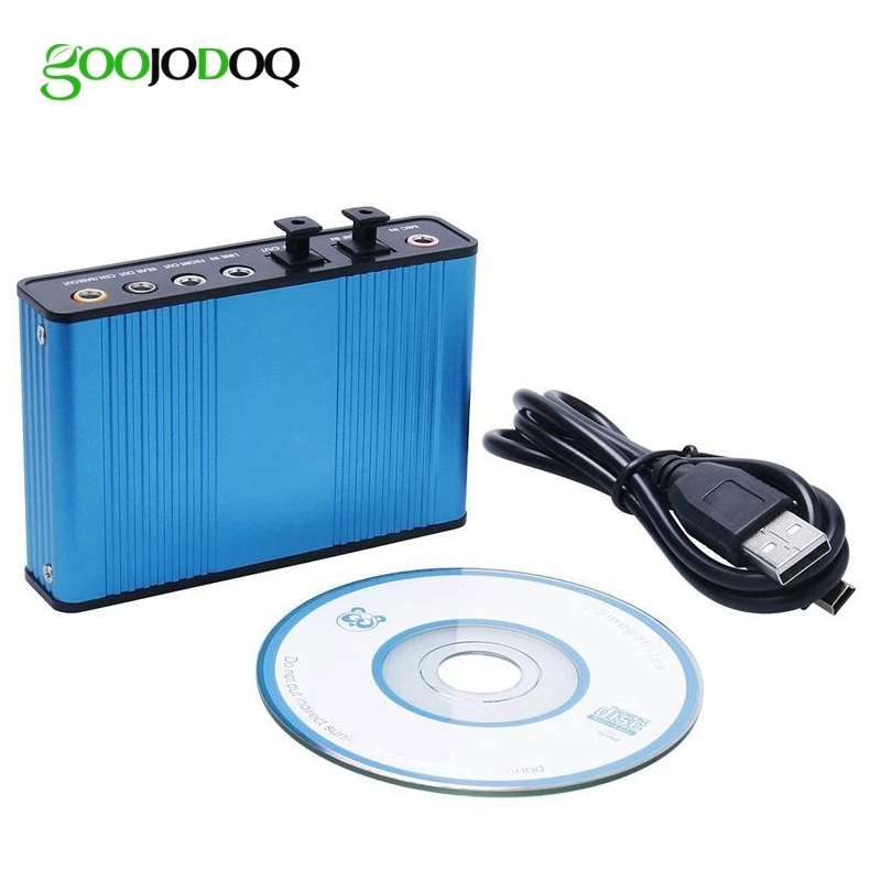 GOOJODOQ Professional USB звуковая карта 6 канальный 5,1 оптический внешний конвертер аудиокарты CM6206 чипсет для ноутбука Desktop - изображение