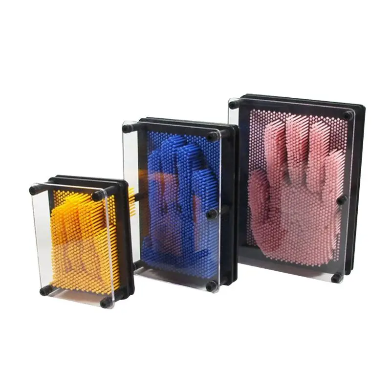 buy Plastic Colorful Desk Toys Funny Game Pin Art 3D Clone Shape PinArt Shoumo Needle Hand Model Sculpt