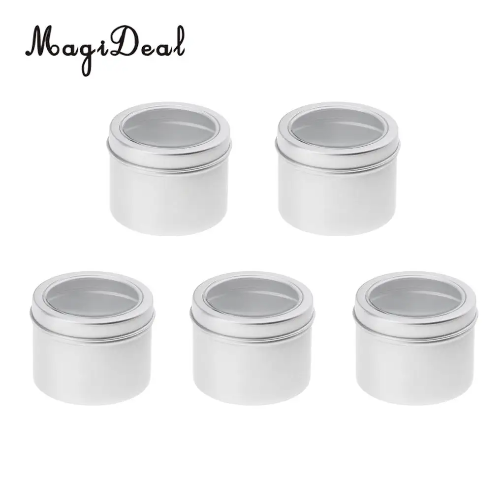 2018 New Kesoto 5x 60ml Round Aluminum Cream Empty Lip Balm Candles Containers Jars Tin Lid high quanlity
