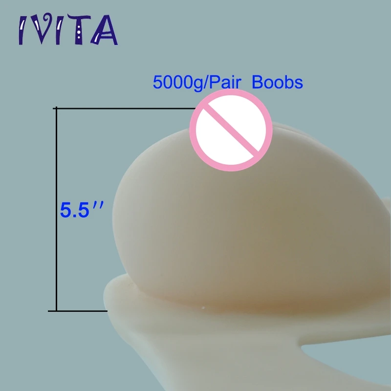 IVITA 5000 г белые реалистичные силиконовые формы для груди мужчин большие огромные