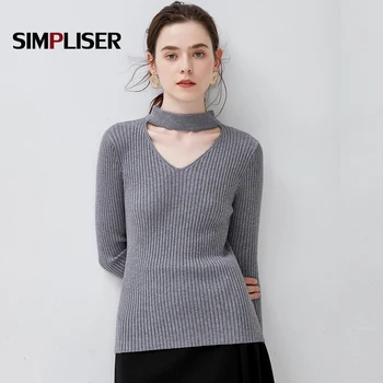 

Flared Sleeve Women Knitted Sweater Slim Pullovers Elegant knitted pullover sweater Women warm jumper Autumn winter pull femme