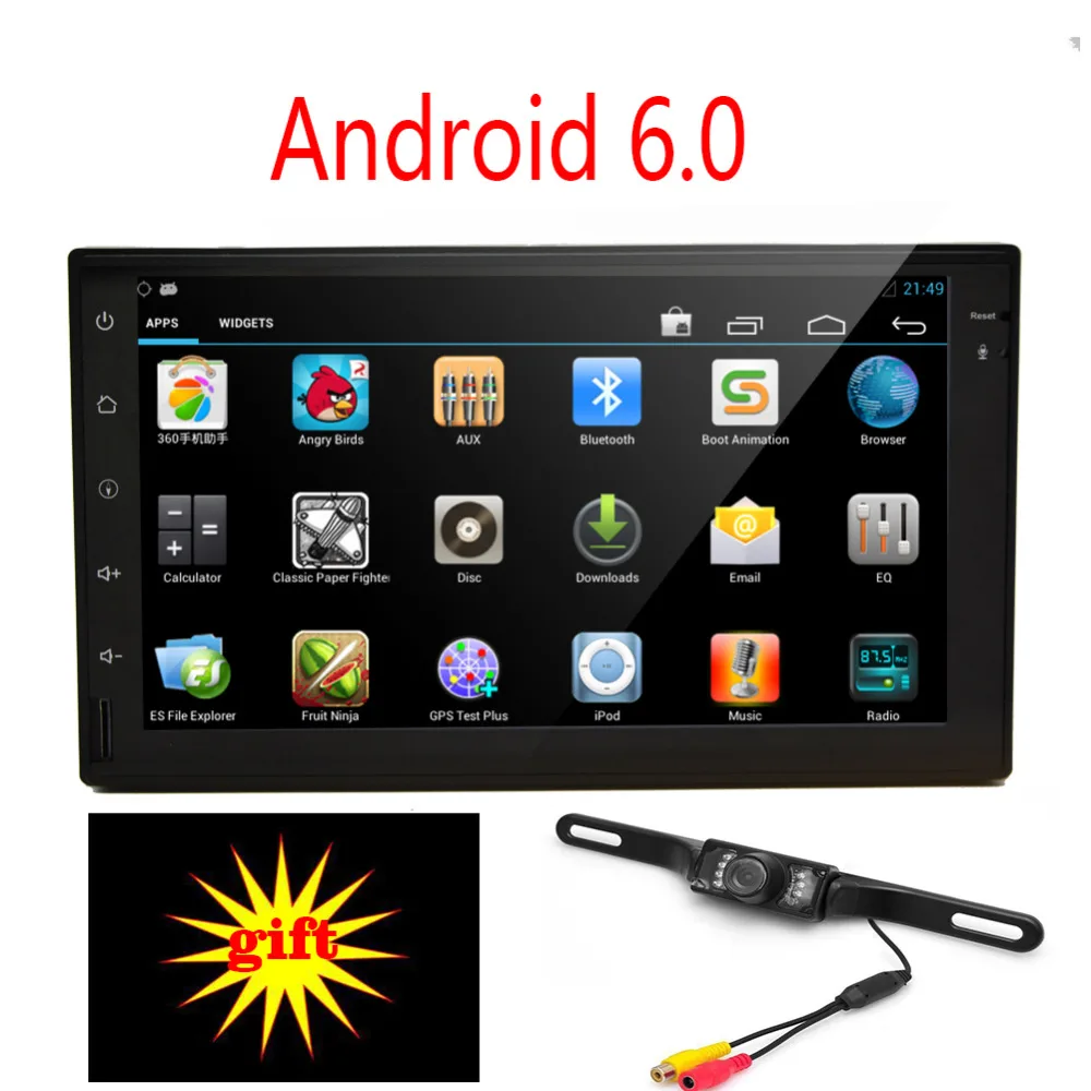 Best Android 6.0 automagnitol radio Stereo Quad Core 2 din in dash GPS Navigation No DVD player DVR cassette recorder+Backup Camera 2