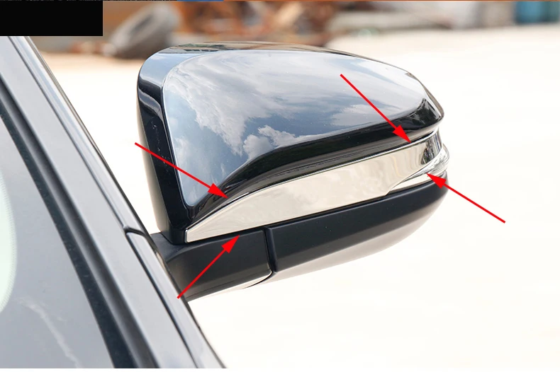 

For toyota Rav4 2014 Accessories ABS Rear view Mirror Rim Sticker Trim Fit For Rav 4 2014 2015 Car Styling Chrome Strips