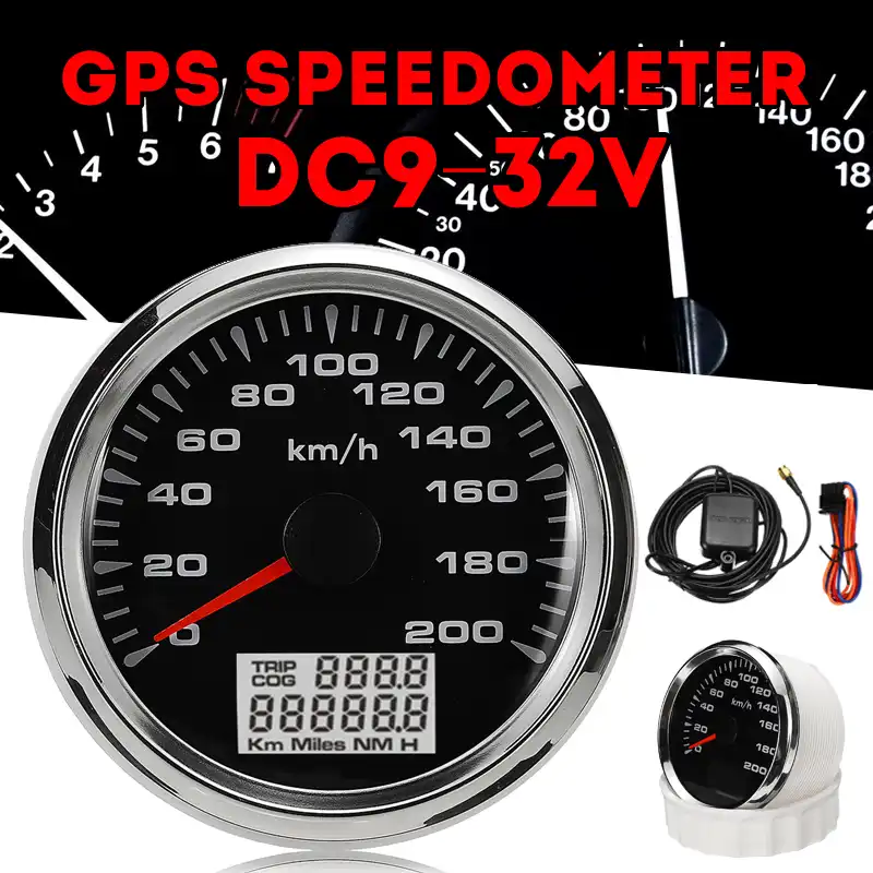 Прочный 85 мм gps Спидометр 200 км/ч gps Спидометр Датчик 9-32 в семь цветов подсветка Мотоцикл морской лодка багги - изображение
