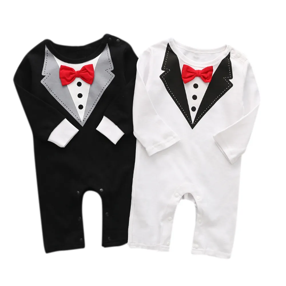 

Newborn Kids Baby Boys Outfits Sets Jumpsuit Bow Tie Romper baby boy christmas outfit Gentleman Clothes DEC28