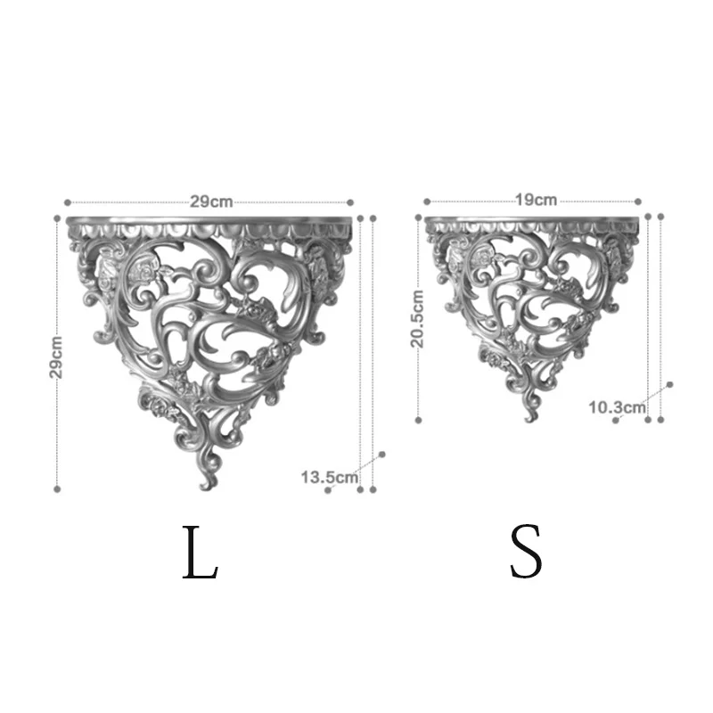 Европейский настенные украшения полка смолы резные полые полка для хранения столовая крыльцо безделушки творческая гостиная полки