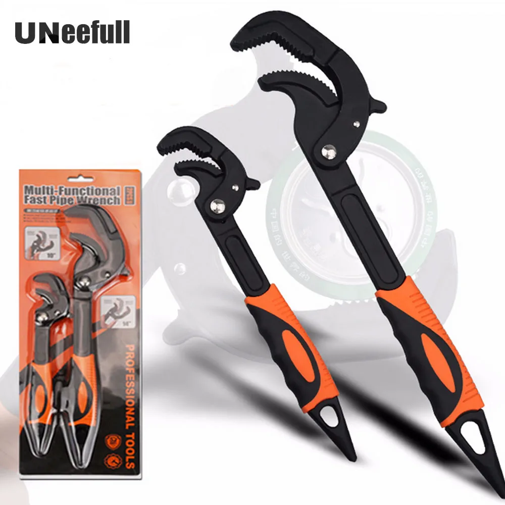 UNeefull 2018 2sets Adjustable Universal Wrench Set Automatic Lock Snap