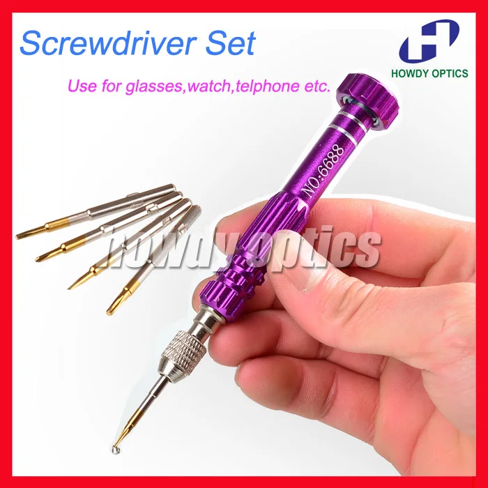 

Free Shipping colorful multi-function screwdriver 5 pcs screw bits a kit glasses clock watch mobile phone repairing tool