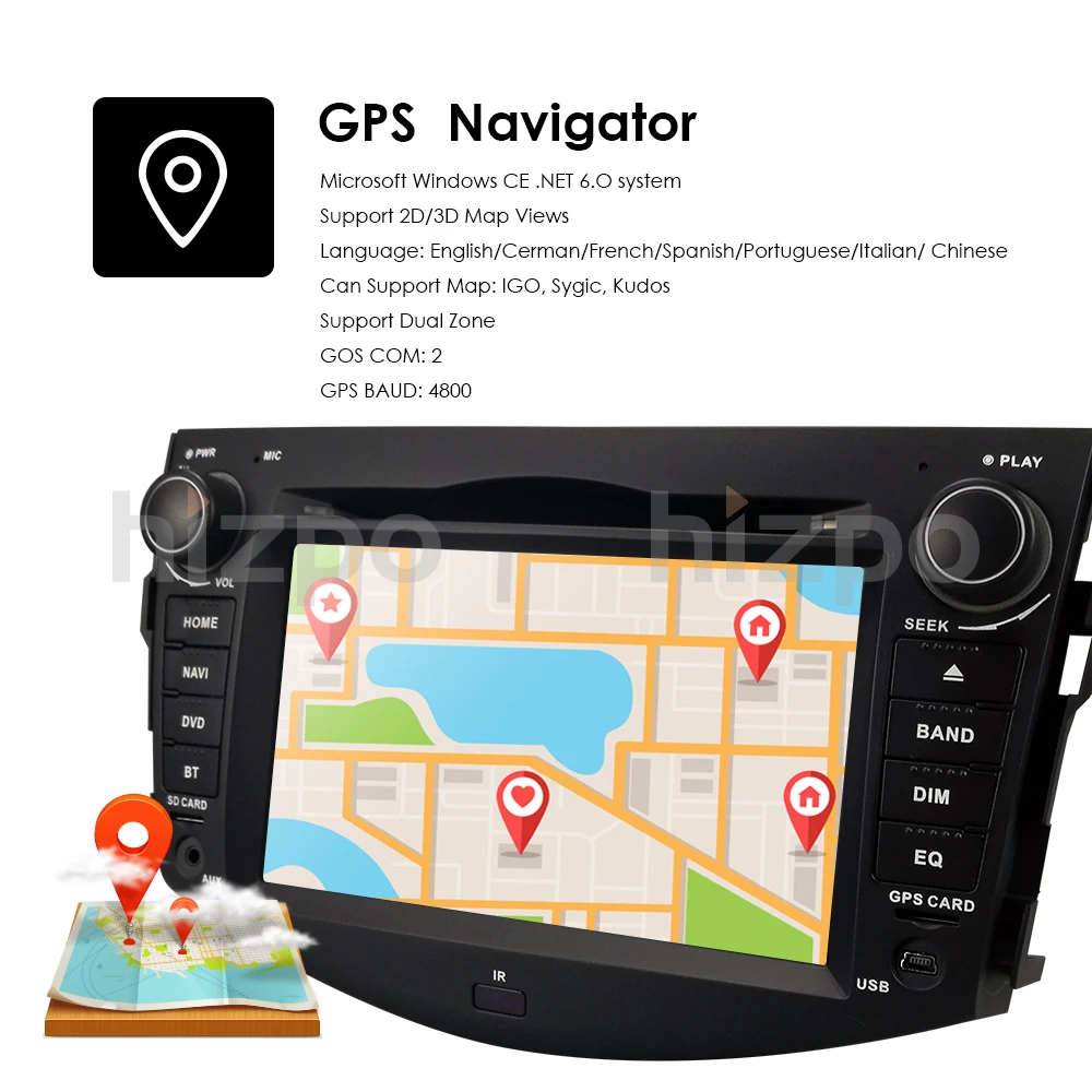 Excellent 2 Din Car Multimedia Player Car DVD Player Radio Stereo For Toyota RAV4 2006-2011 GPS Navigation SWC DAB+Mirror Link moto PC Cam 3
