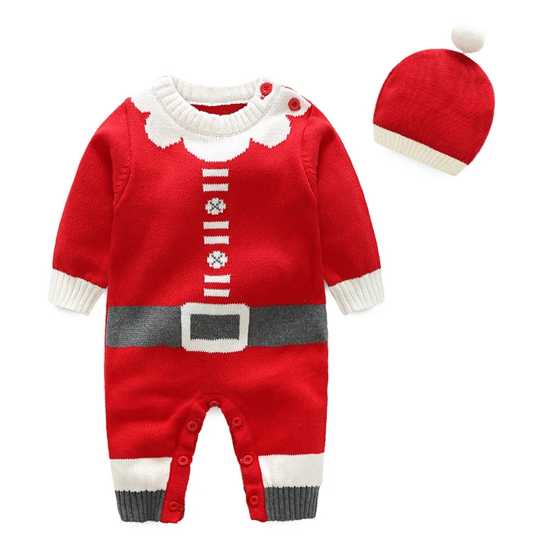 AMISSA/Детские комбинезоны; зимняя одежда для новорожденных мальчиков и девочек; вязаный свитер и шапка; комбинезон с капюшоном; детская верхняя одежда для малышей