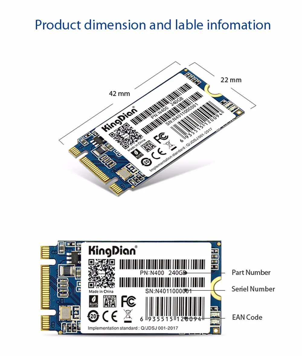 KingDian M.2 22*42 мм 60 ГБ 120 ГБ 240 ГБ SSD NGFF HDD для ноутбука